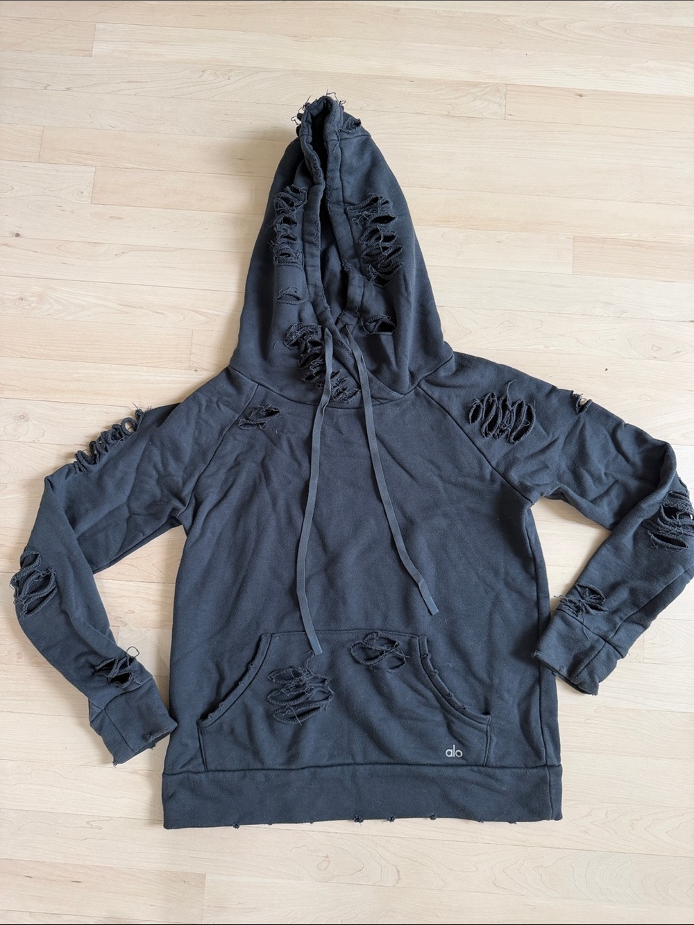 Women’s Hooded Distressed Sweater